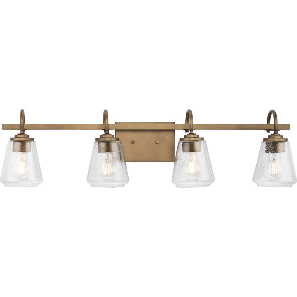 Martenne Collection Four-Light Aged Bronze Modern Farmhouse Vanity Light