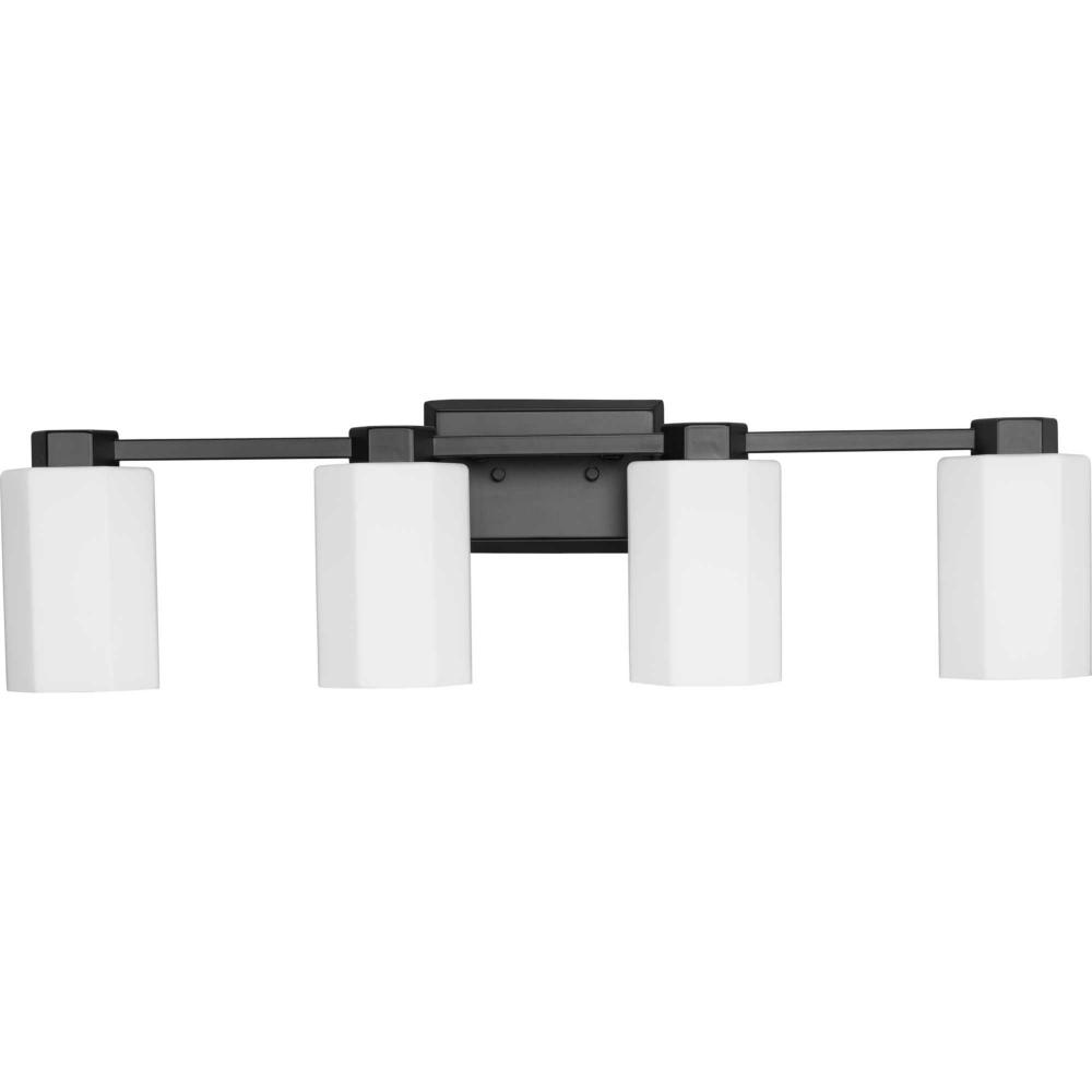 Estrada Collection Four-Light Matte Black Contemporary Bath & Vanity Light