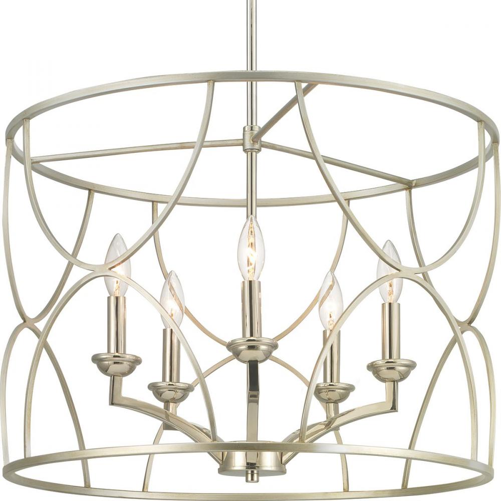 Landree Collection Five-Light Silver Ridge Luxe Chandelier Light