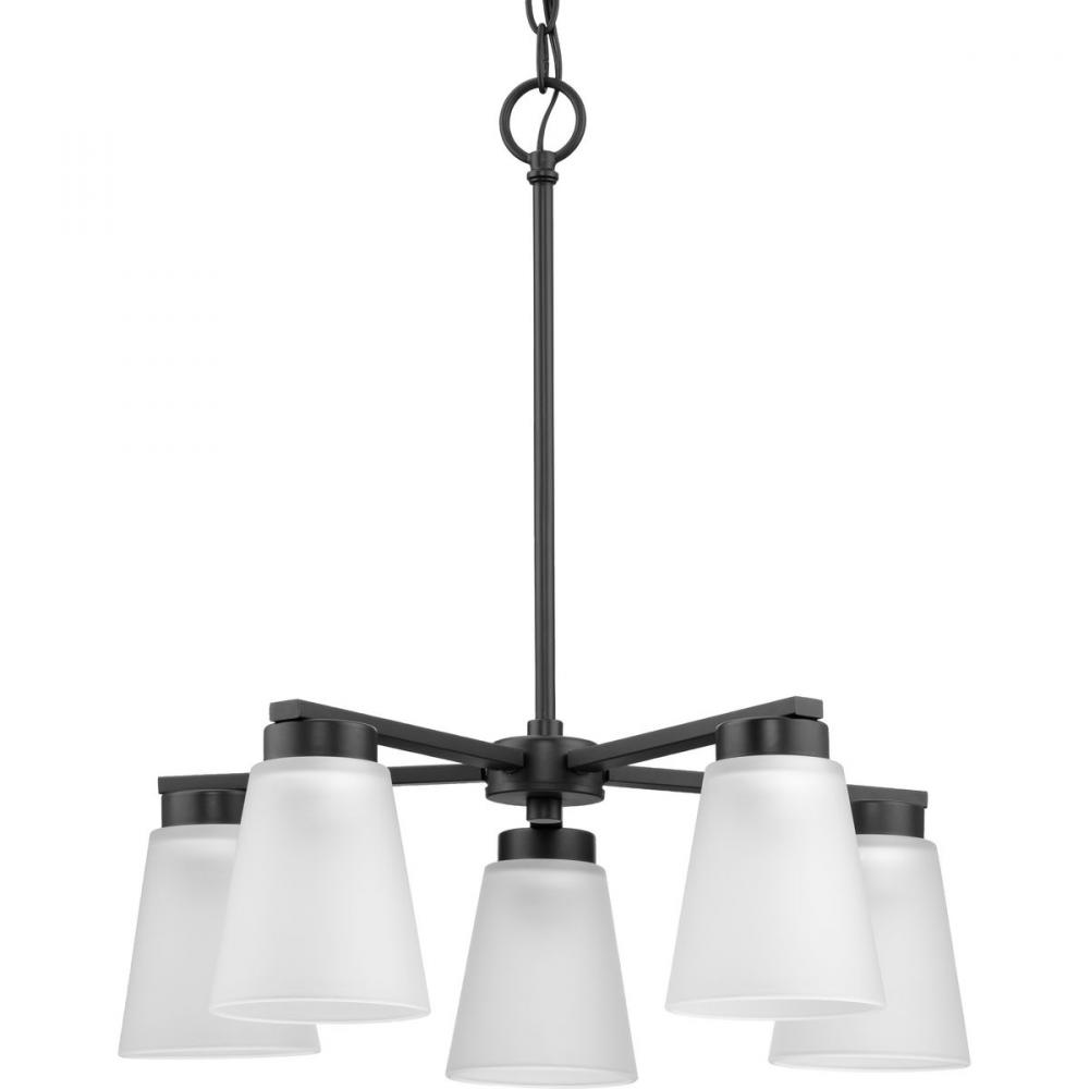 Tanner Collection Five-Light Matte Black Transitional Chandelier