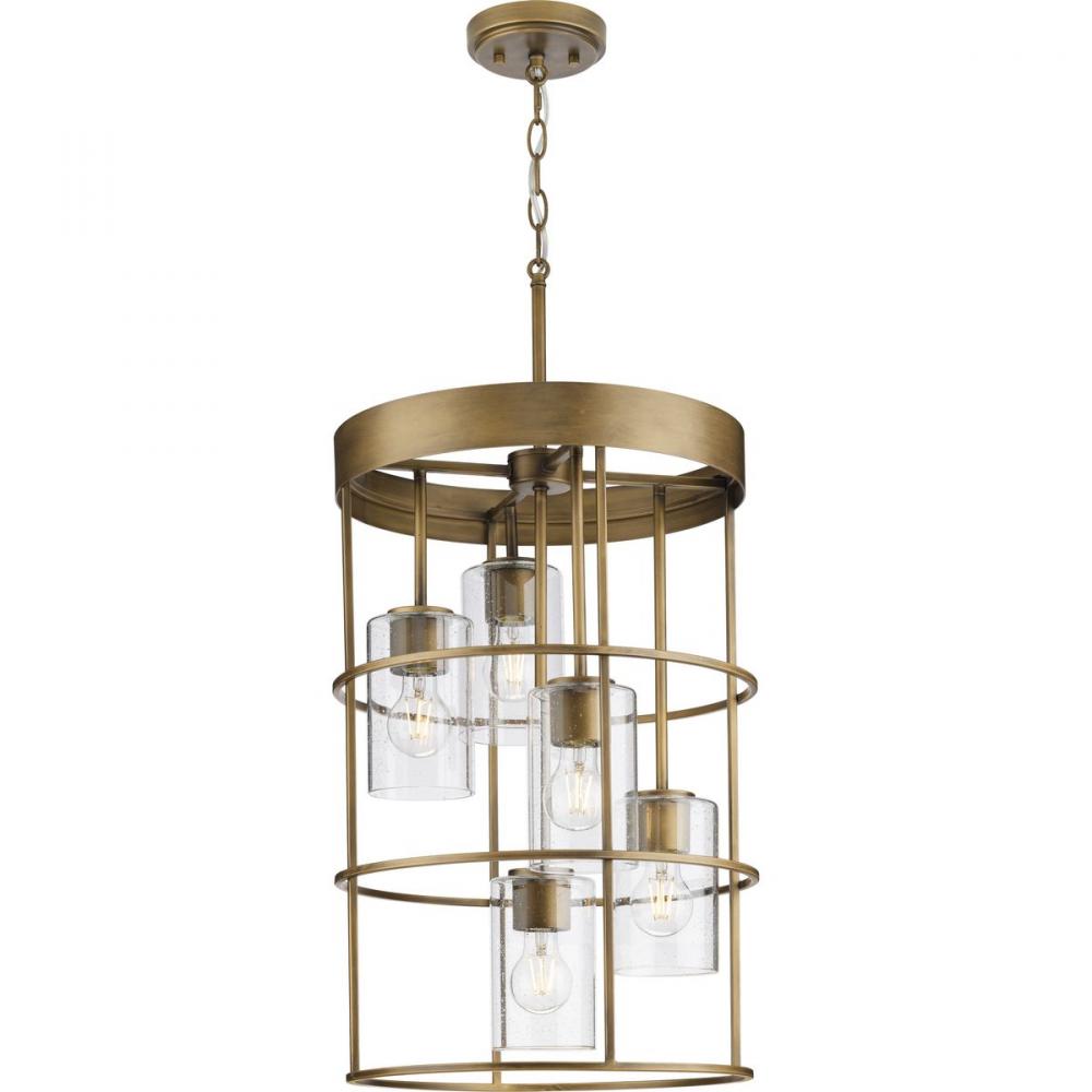 Burgess Collection Five-Light Aged Bronze Modern Farmhouse Hall & Foyer Light