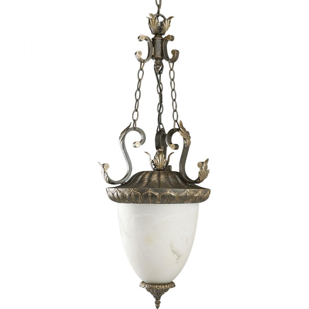 One Light Weathered Bronze Foyer Hall Pendant