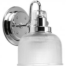 Progress P2989-15 - Archie Collection One-Light Polished Chrome Clear Double Prismatic Glass Coastal Bath Vanity Light