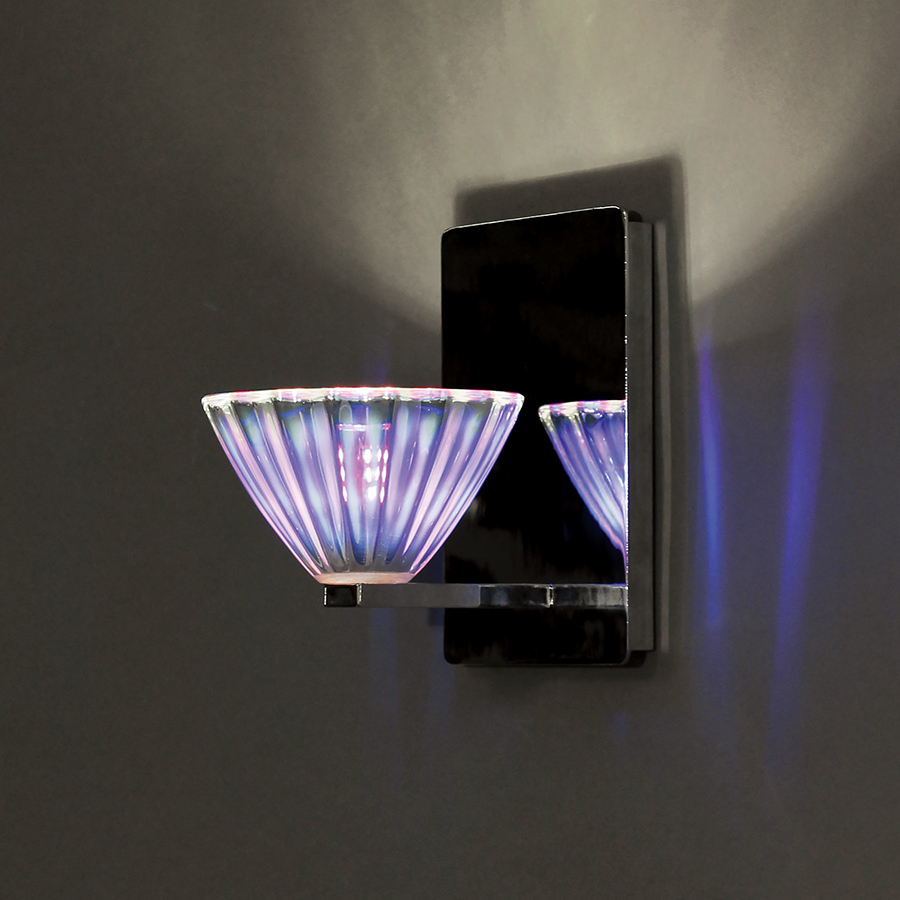 Eden LED Wall Sconce with Dichroic Glass in Chrome
