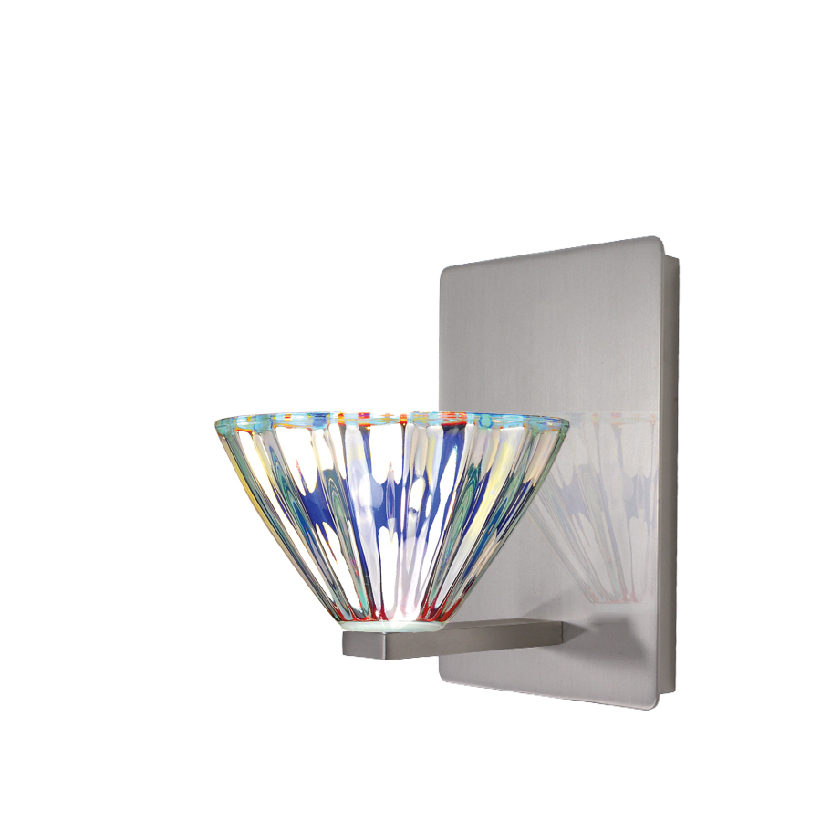Eden LED Wall Sconce with Dichroic Glass in Brushed Nickel