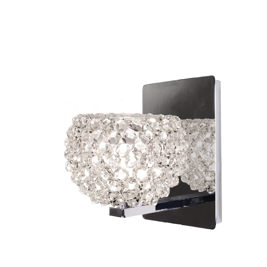 Gia Wall Sconce with White Diamond Crystal in Chrome