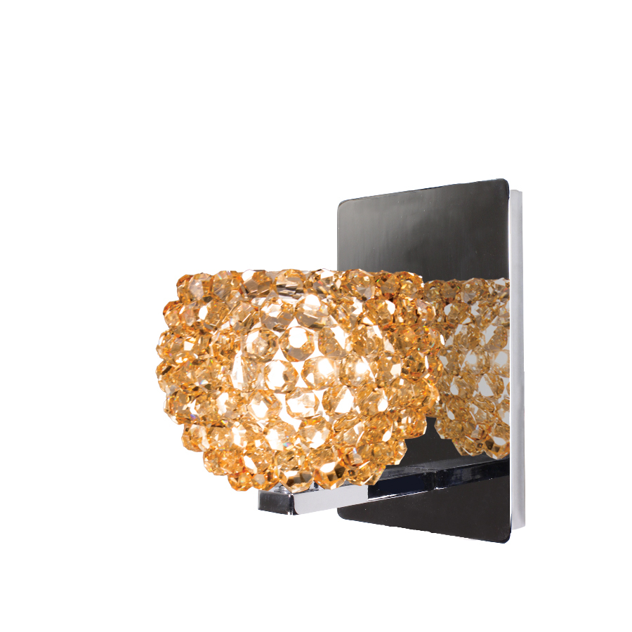Gia Wall Sconce with Champagne Diamond Crystal in Chrome