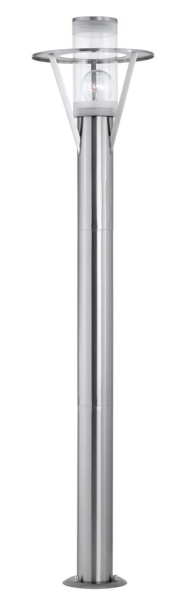 1x100W Outdoor Post light w/ Stainless Steel Finish & Clear Glass