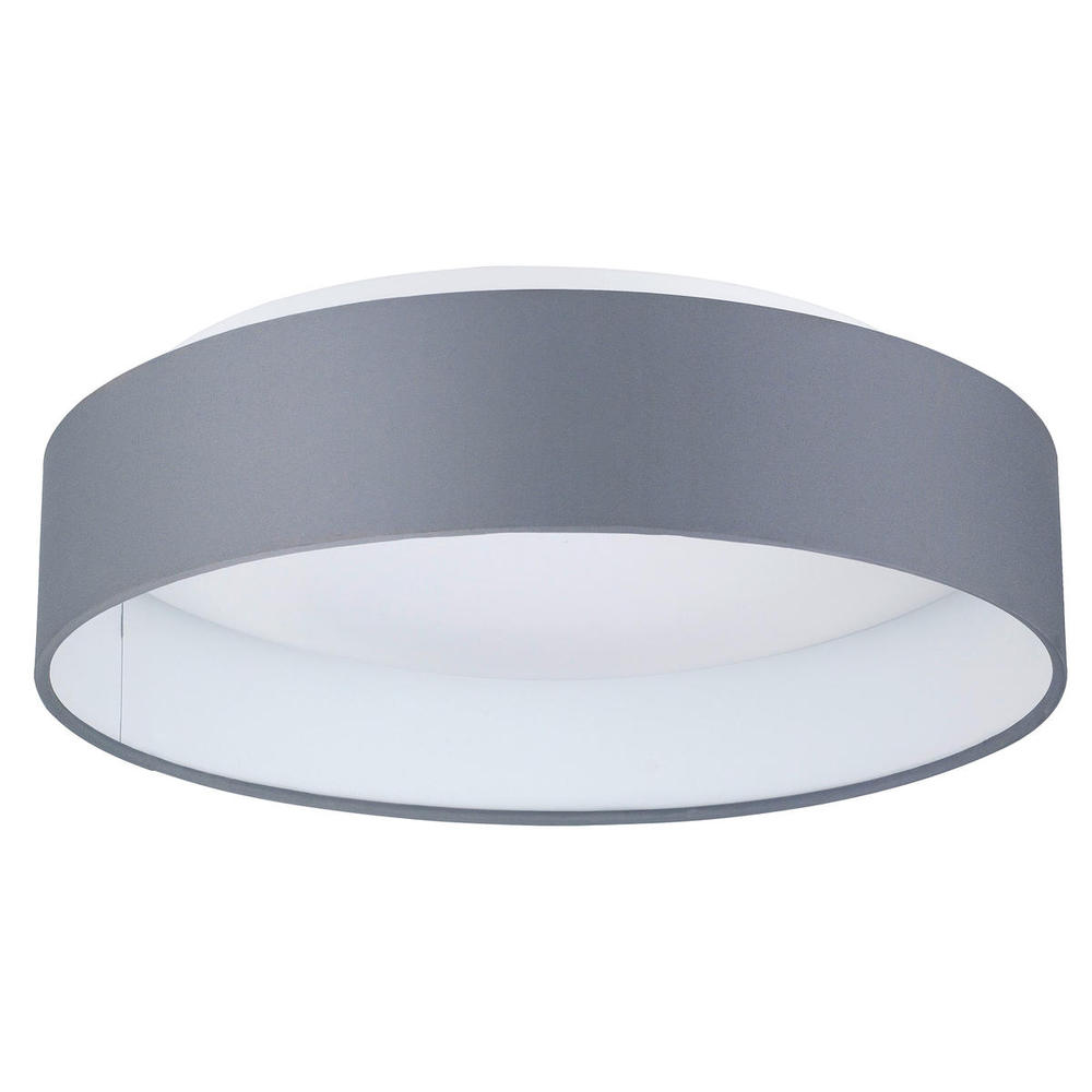 1x10.5W LED Ceiling Light w/ White Glass and Charcaol Grey Fabric Shade