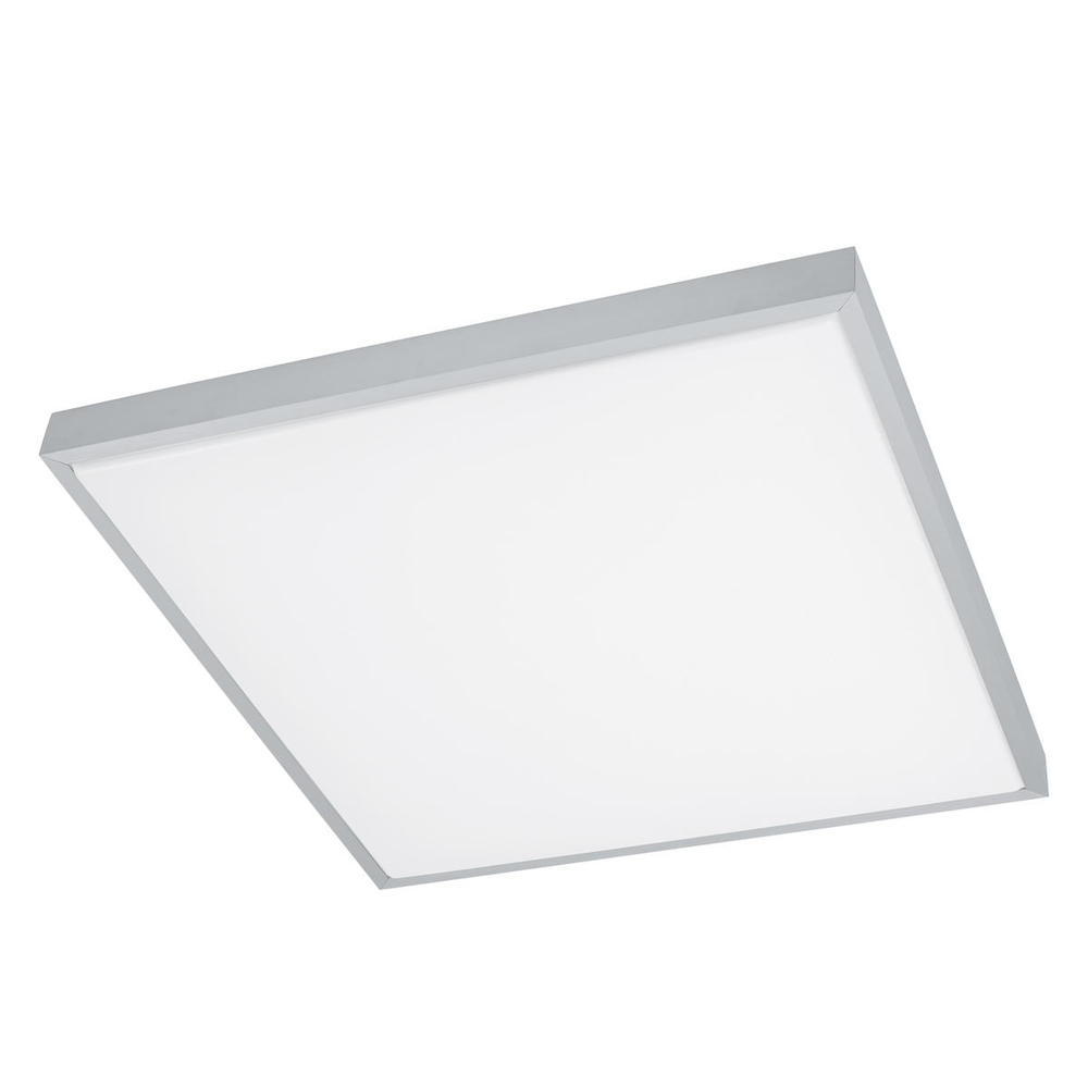 1x38.7W LED Ceiling Light w/ Brushed Aluminum Finish & White Plastic Glass