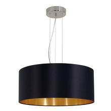 Eglo 31605A - 3x60W Pendant With Satin Nickel Finish & Black & Gold Shade
