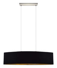 Eglo 31616A - 2x60W Pendant With Satin Nickel Finish & Black & Gold Shade
