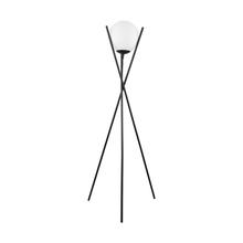 Eglo 39594A - 1x60W Floor Lamp w/ Black  Finish & Opal Glass Shade