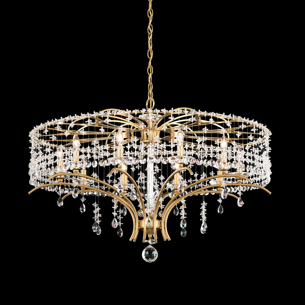 Bella Rose 10 Light 120V Chandelier in Antique Silver with Clear Radiance Crystal