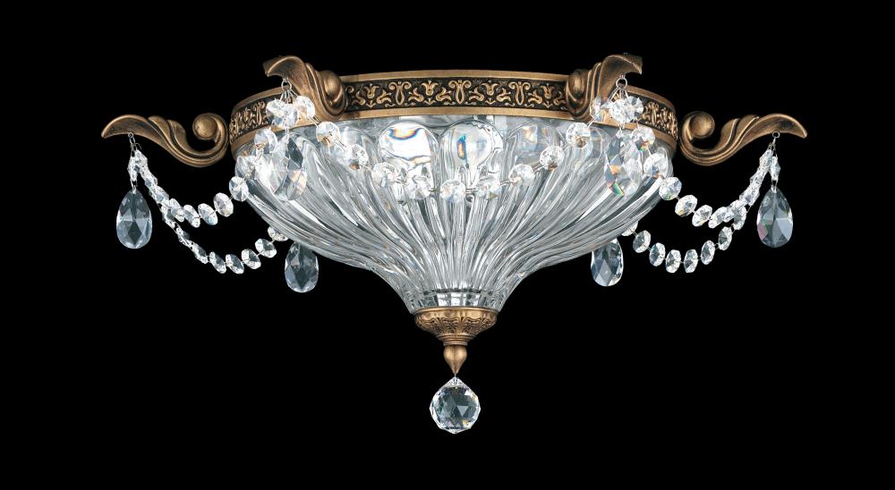 Milano 2 Light 120V Flush Mount in Heirloom Bronze with Heritage Handcut Crystal