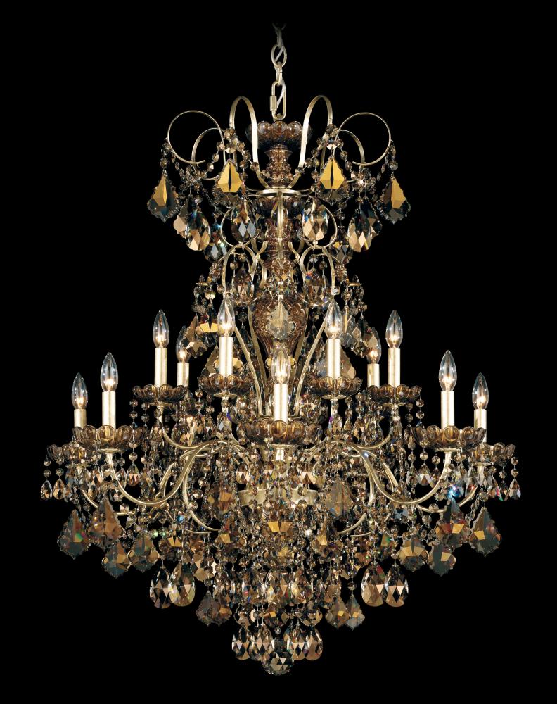 New Orleans 14 Light 120V Chandelier in Antique Silver with Clear Radiance Crystal