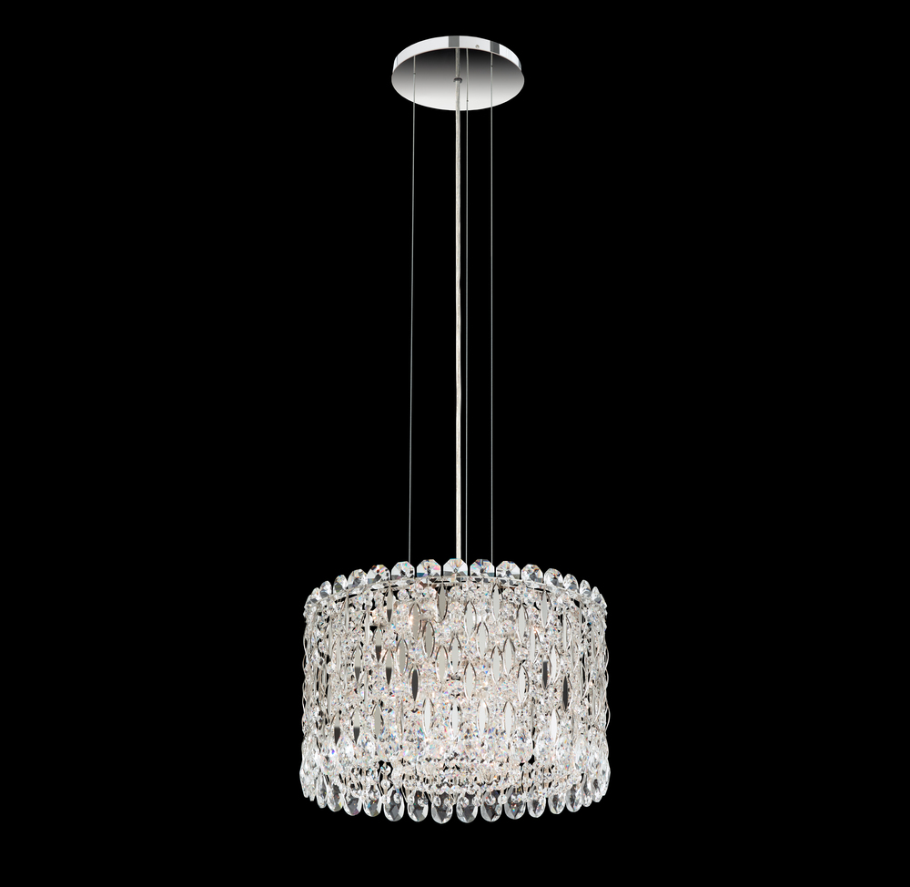 Sarella 8 Light 120V Mini Pendant in White with Clear Radiance Crystal