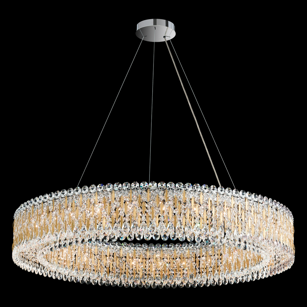 Sarella 27 Light 120V Pendant in White with Heritage Handcut Crystal