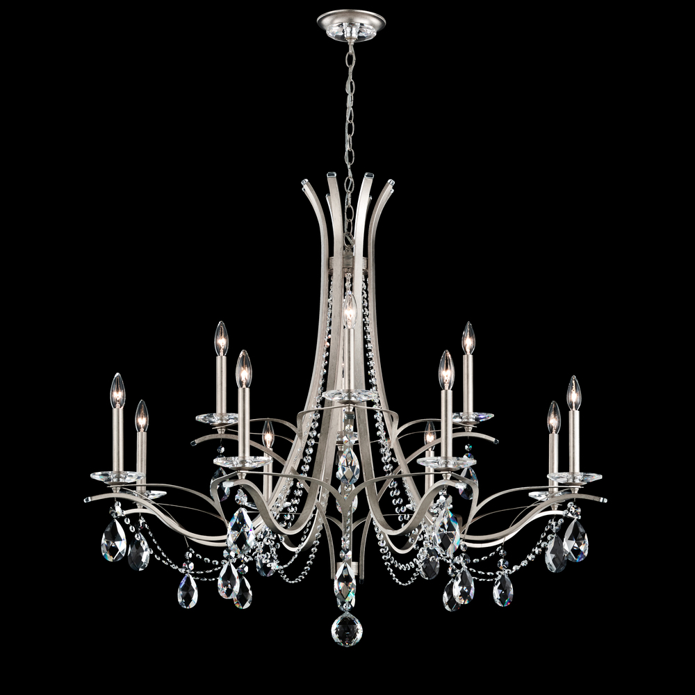 Vesca 12 Light 120V Chandelier in Black with Heritage Handcut Crystal