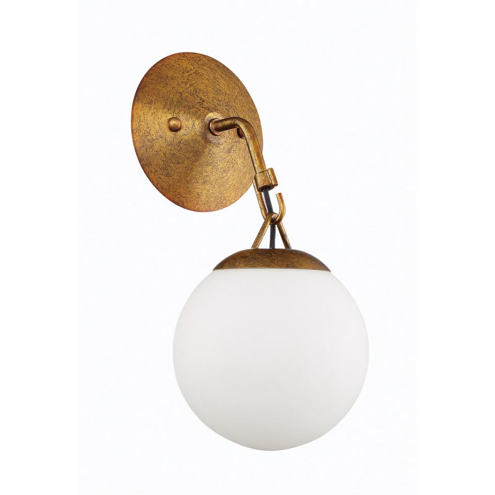Orion 1 Light Wall Sconce in Patina Aged Brass