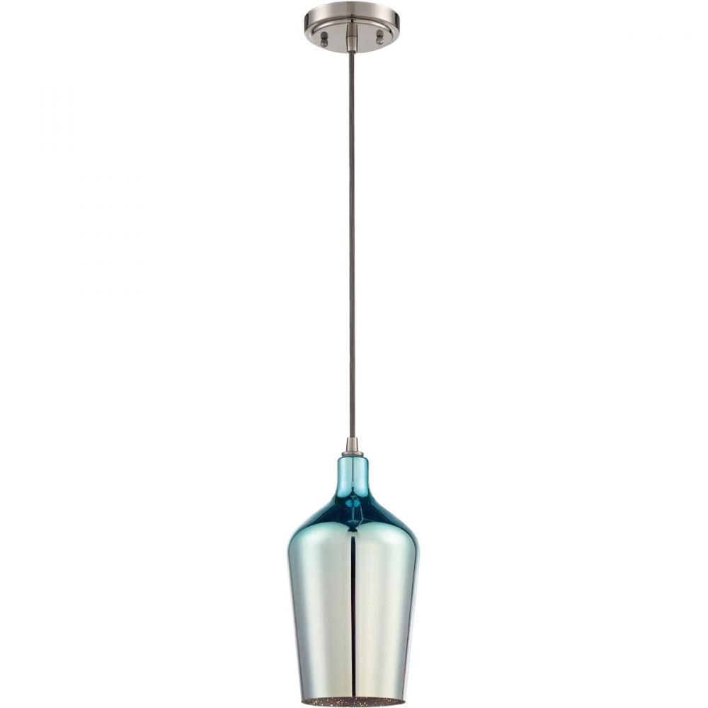 6" 1 Light Mini Pendant in Brushed Polished Nickel