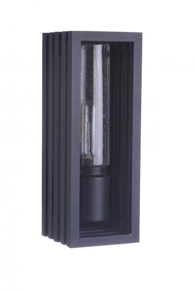 Carmel 1 Light Small Outdoor Wall Lantern in Textured Black