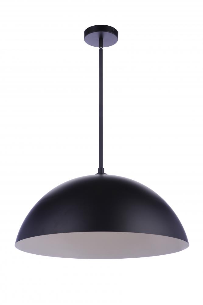 23.25" Diameter Sculptural Statement Dome Pendant in Flat Black