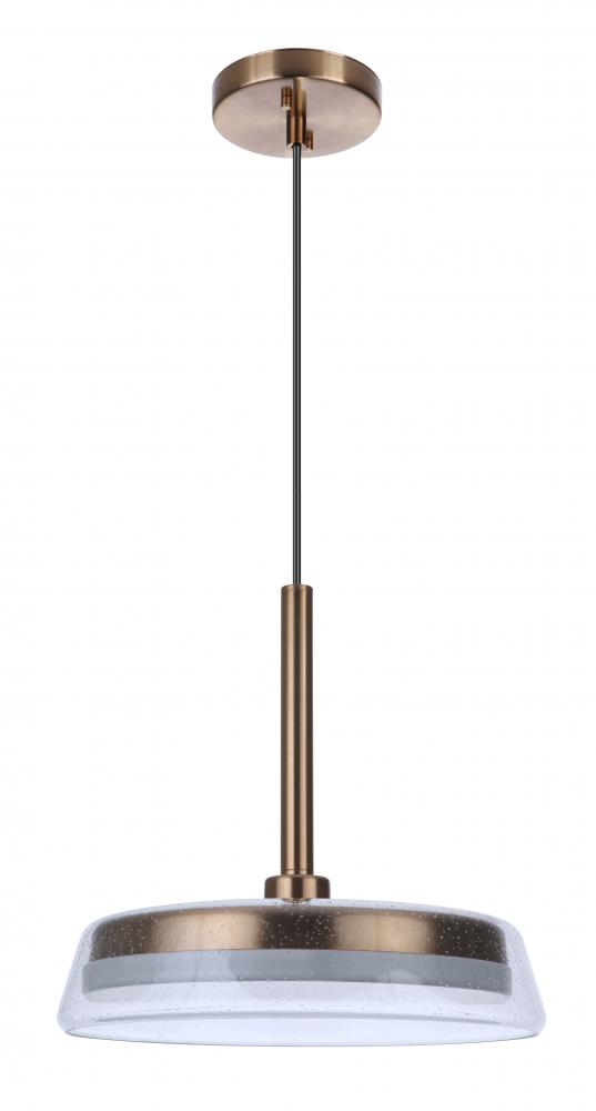Centric 14" LED Pendant in Satin Brass
