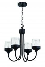 Craftmade 58124-FB - Wrenn 4 Light Chandelier in Flat Black