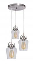 Craftmade 53592-BNK - Trystan 3 Light Pendant in Brushed Polished Nickel