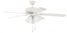 Craftmade DCF52W5C3W - 52" Decorator's Choice 3 Light in Matte White w/ Matte White Blades