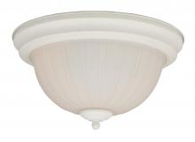 Craftmade X111-TW - Two Light Tw - Textured White Frosted Melon Glass Bowl Flush Mount