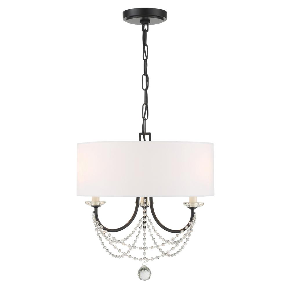 Delilah 3 Light Matte Black Mini Chandelier