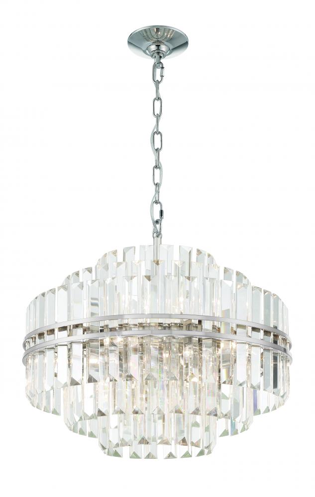 Hayes 12 Light Polished Nickel Chandelier