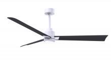 Matthews Fan Company AKLK-MWH-BK-56 - Alessandra 3-blade transitional ceiling fan in matte white finish with matte black blades. Optimiz