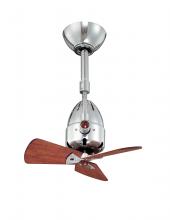 Matthews Fan Company DI-CR-WD - Diane oscillating ceiling fan in Polished Chrome finish with solid mahogany tone wood blades.