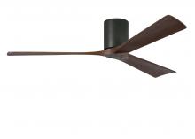 Matthews Fan Company IR3H-BK-WA-60 - Irene-3H three-blade flush mount paddle fan in Matte Black finish with 60” solid walnut tone bla