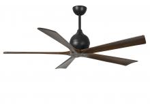 Matthews Fan Company IR5-BK-WA-60 - Irene-5 five-blade paddle fan in Matte Black finish with 60" solid walnut tone blades.