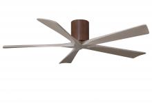 Matthews Fan Company IR5H-WN-GA-60 - Irene-5H three-blade flush mount paddle fan in Walnut finish with 60” Gray Ash tone blades. 