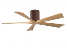 Matthews Fan Company IR5H-WN-LM-52 - Irene-5H three-blade flush mount paddle fan in Walnut finish with 52” Light Maple tone blades. 