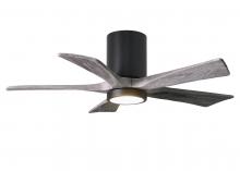 Matthews Fan Company IR5HLK-BK-BW-42 - IR5HLK five-blade flush mount paddle fan in Matte Black finish with 42” solid barn wood tone bla