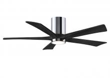 Matthews Fan Company IR5HLK-CR-BK-52 - IR5HLK five-blade flush mount paddle fan in Polished Chrome finish with 52” solid matte black wo