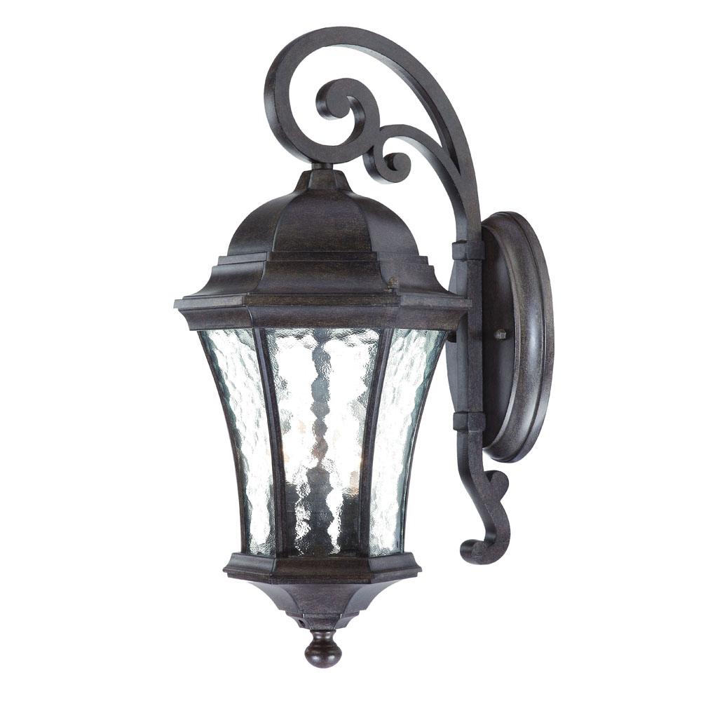 Waverly Collection Wall-Mount 3-Light Outdoor Black Coral Light Fixture