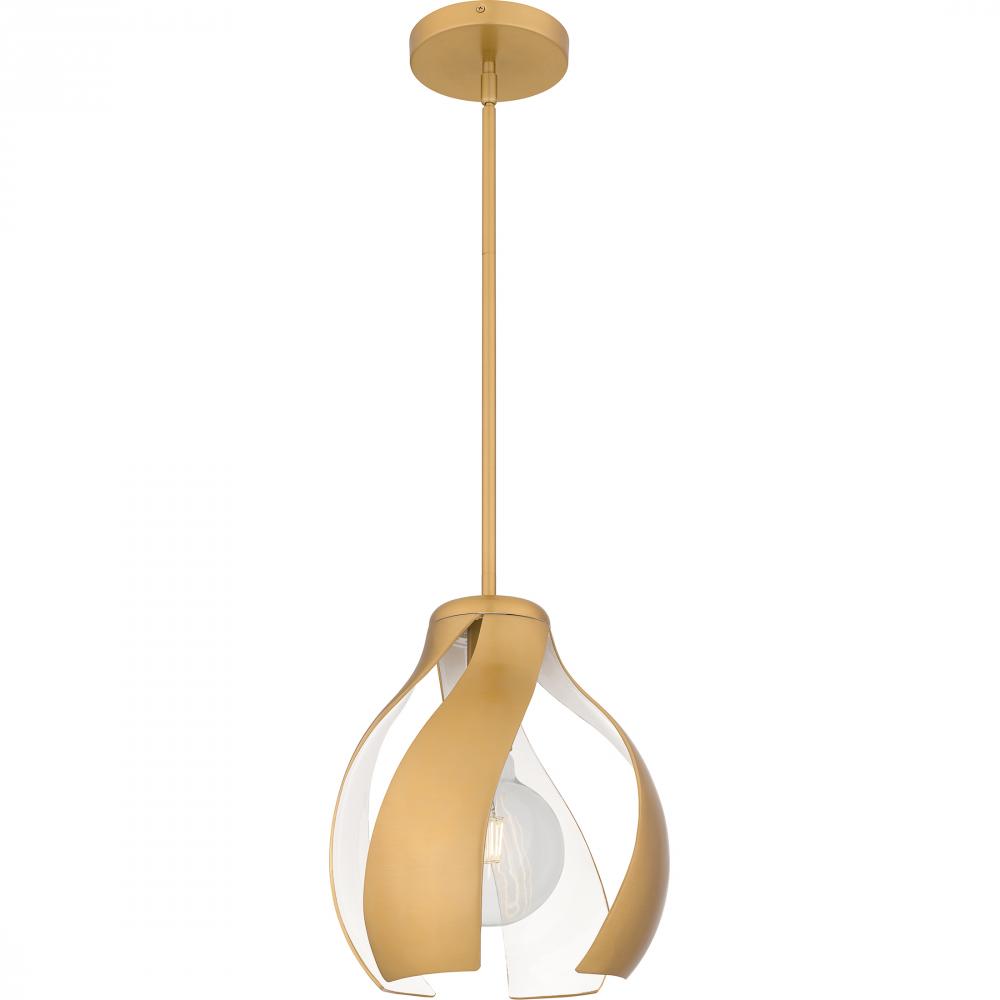 Kiko 1-Light Brushed Weathered Brass Pendant Light