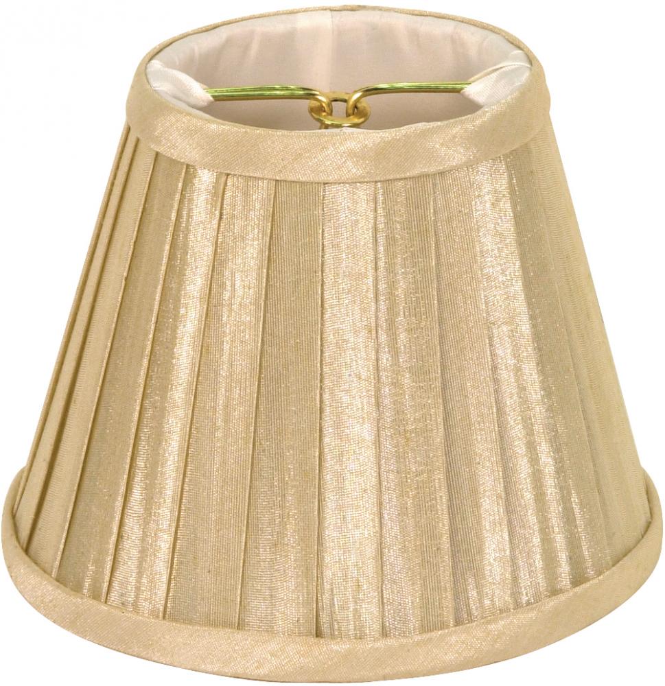 Clip On Shade; Beige Folded Pleat; 3" Top; 5" Bottom; 4" Side