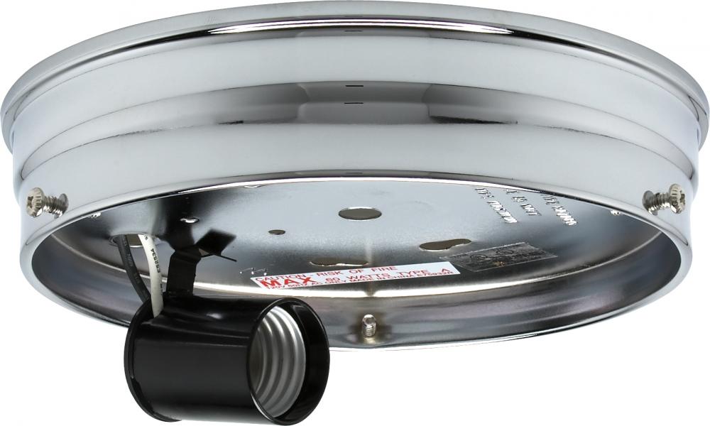 6" 1-Light Ceiling Pan; Chrome Finish; Includes Hardware; 60W Max