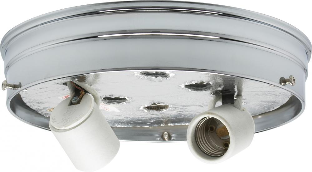 8" 2-Light Ceiling Pan; Chrome Finish; Includes Hardware; 60W Max