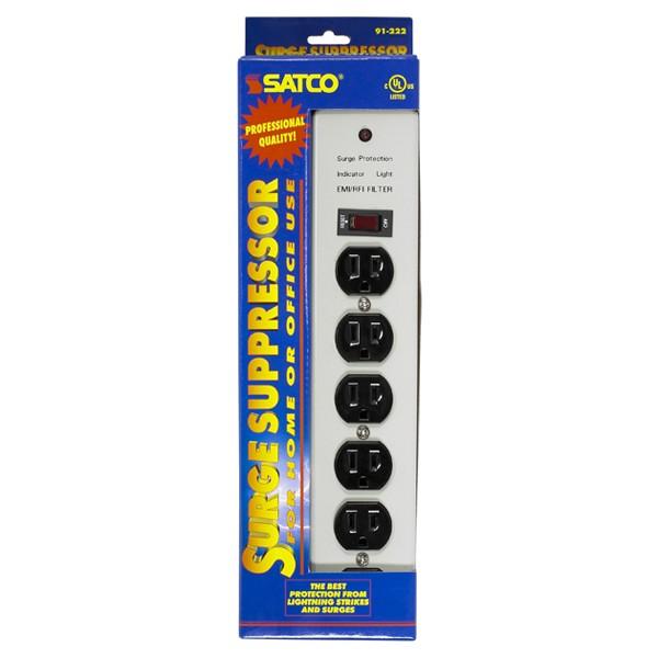 6 Outlet Professional Metal Surge Strip; 4 Foot Cord; 14/3 SJT; Indoor Use Only; 540 Joules;