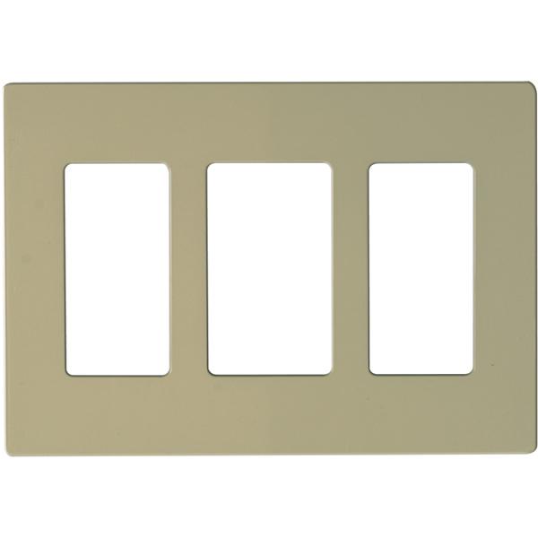 Wallplate For Dimmers And Sensors; 3-Gang; Ivory Finish; Lutron