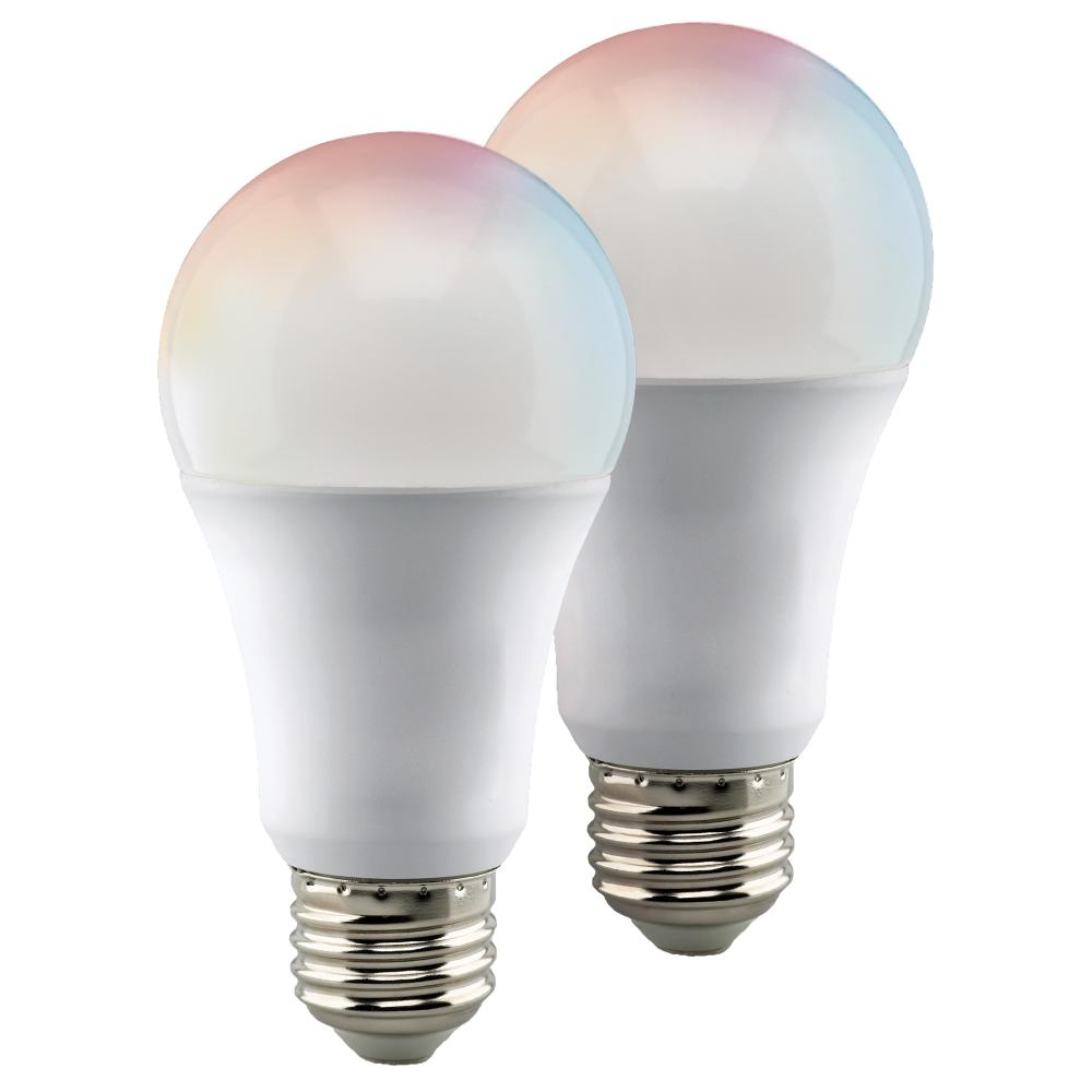 10 Watt; A19 LED; RGB & Tunable White; Starfish IOT; 120 Volt; 800 Lumens; 2-Pack
